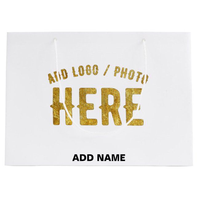GRAND SAC CADEAU BLANC PERSONNALISABLE MODERNE ET DE STYLE, MARQUE  (Devant)