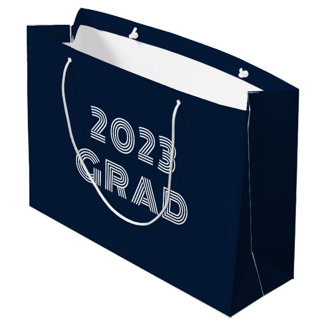 Grand Sac Cadeau Bleu 2023 Grad (Dos Angle)