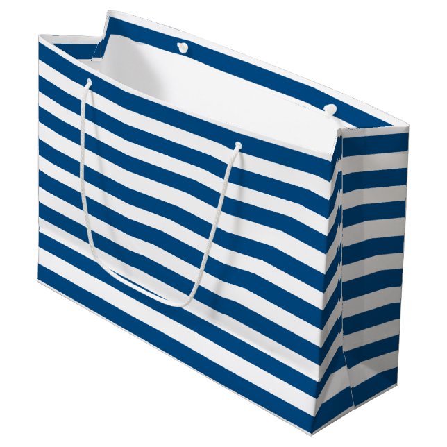 Grand Sac Cadeau Bleu et blanc (Devant Angle)