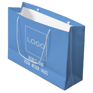 Grand Sac Cadeau Bleu logo d'entreprise, marque d'entreprise
