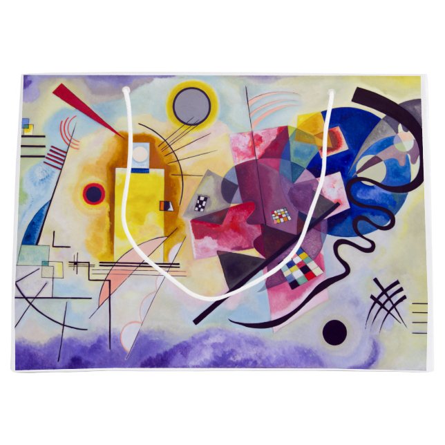 Grand Sac Cadeau Bleu rouge jaune, Kandinsky astucieux (Devant)