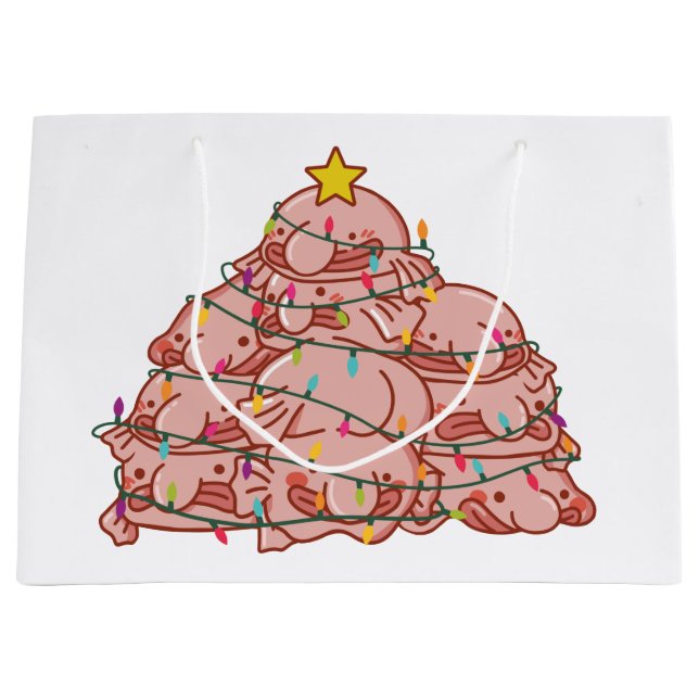 Grand Sac Cadeau Blobfish Christmas Tree Funny Animal Christmas Lar (Devant)