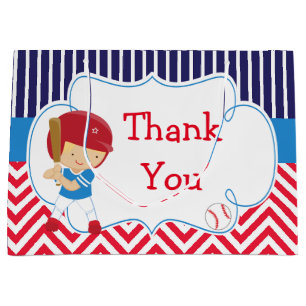 Grand Sac Cadeau Blonde de baseball mignonne Hair Boy Anniversaire