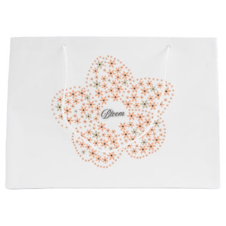 Grand Sac Cadeau Bloom Floral Design – Beige and Orange Flower 