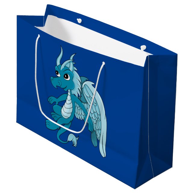 Grand Sac Cadeau Blue Dragon Cartoon (Devant Angle)