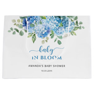 Grand Sac Cadeau Blue Hydrangea Baby in Bloom Baby shower