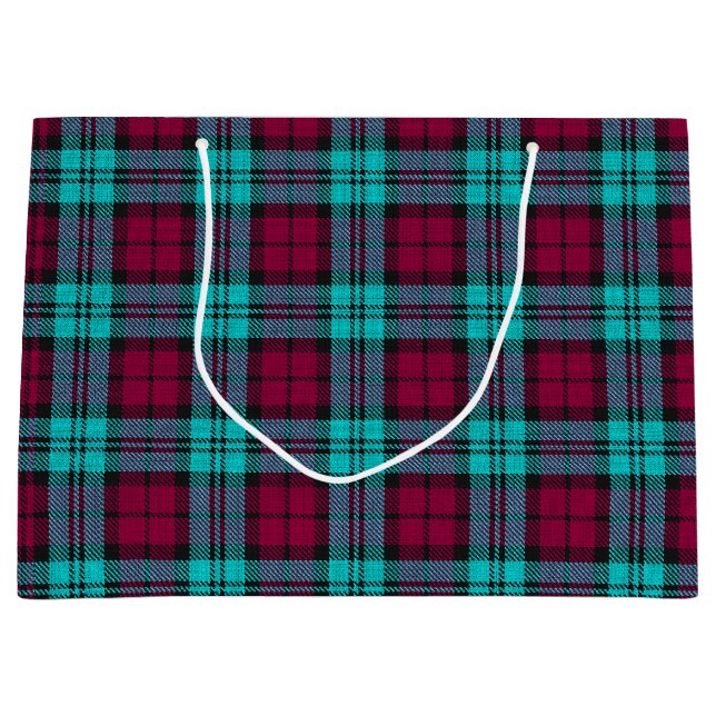 Grand Sac Cadeau Blue Red Campbell Tartan Blackwatch Plaid (Devant)