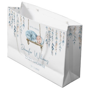 Grand Sac Cadeau Bohème thème bleu boho bébé garçon douche Cadeau S