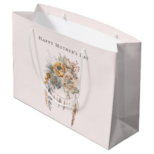 Grand Sac Cadeau Boho Flowers and Dreamcatcher - Fête des mères