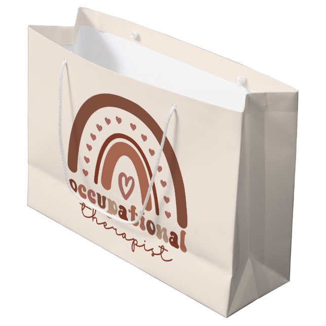 Grand Sac Cadeau Boho Rainbow OT ergothérapeute (Devant Angle)