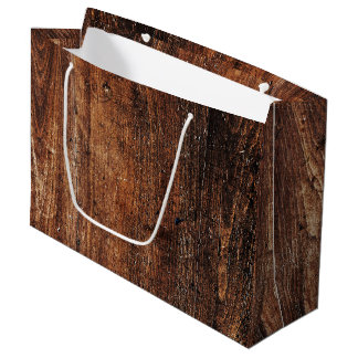 Grand Sac Cadeau Bois rustique