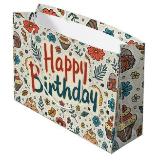 Grand Sac Cadeau Bon cadeau d'anniversaire