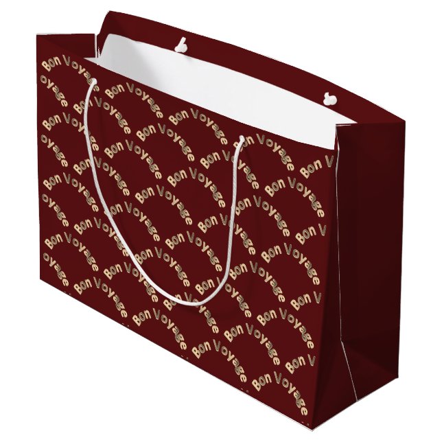 Grand Sac Cadeau Bon Voyage : Le rouge foncé (Dos Angle)