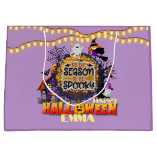 Grand Sac Cadeau Bonne Halloween C'est la saison Éffrayante Célébra