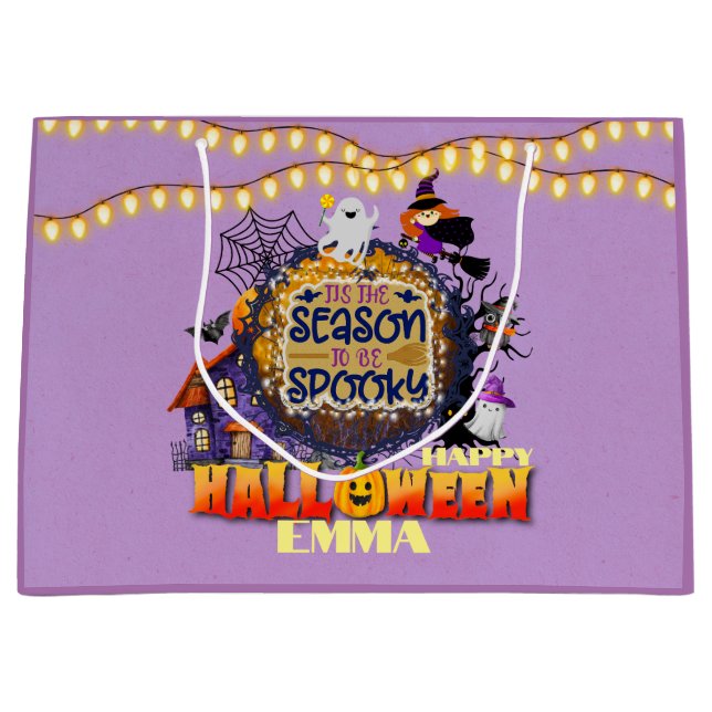 Grand Sac Cadeau Bonne Halloween C'est la saison Éffrayante Célébra (Devant)