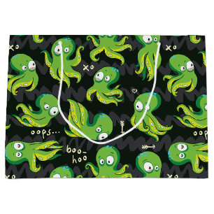 Grand Sac Cadeau Boo Octopus Green Kids Clothing & Décor