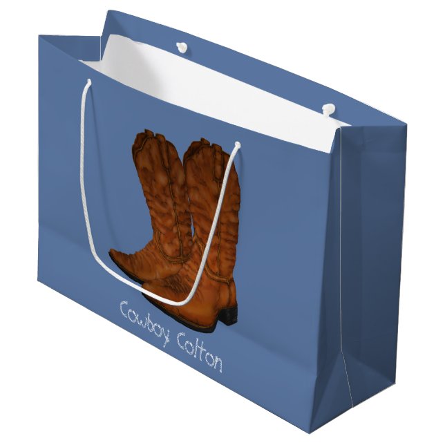 Grand Sac Cadeau Bottes de cowboy vintages (Devant Angle)