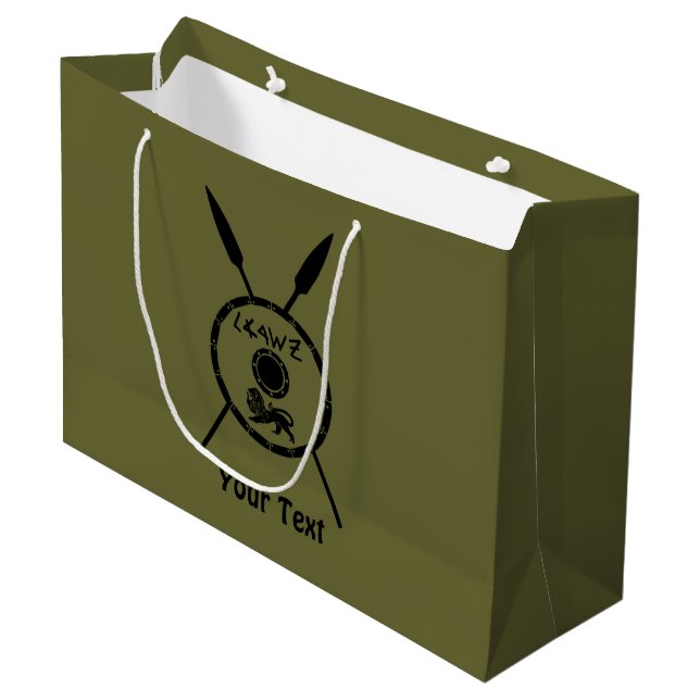 Grand Sac Cadeau Bouclier Maccabee Soumis Et Voies (Devant Angle)