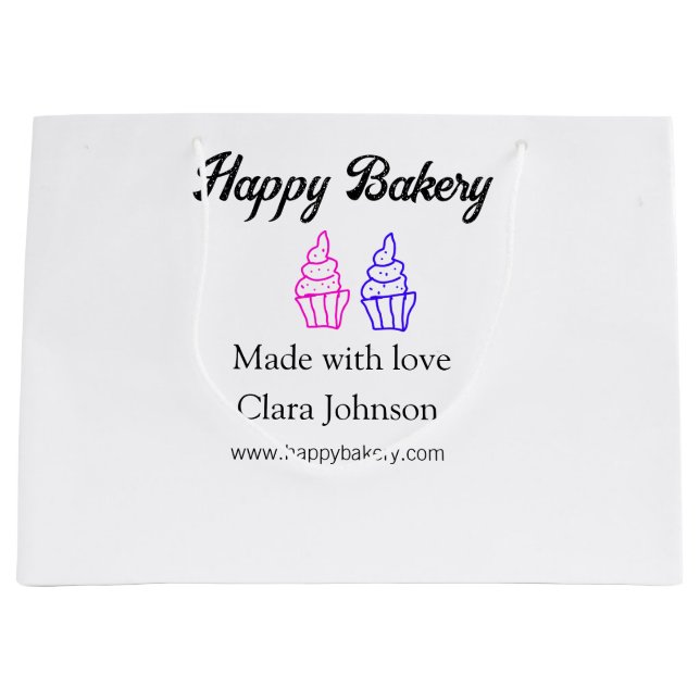 Grand Sac Cadeau boulangerie maison ajoutez votre texte nom personn (Devant)