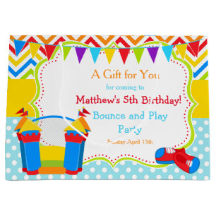 Grand Sac Cadeau Bounce House Bouncy Castle Birthday Boy Merci