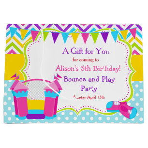 Grand Sac Cadeau Bounce House Bouncy Castle Birthday Girl Merci