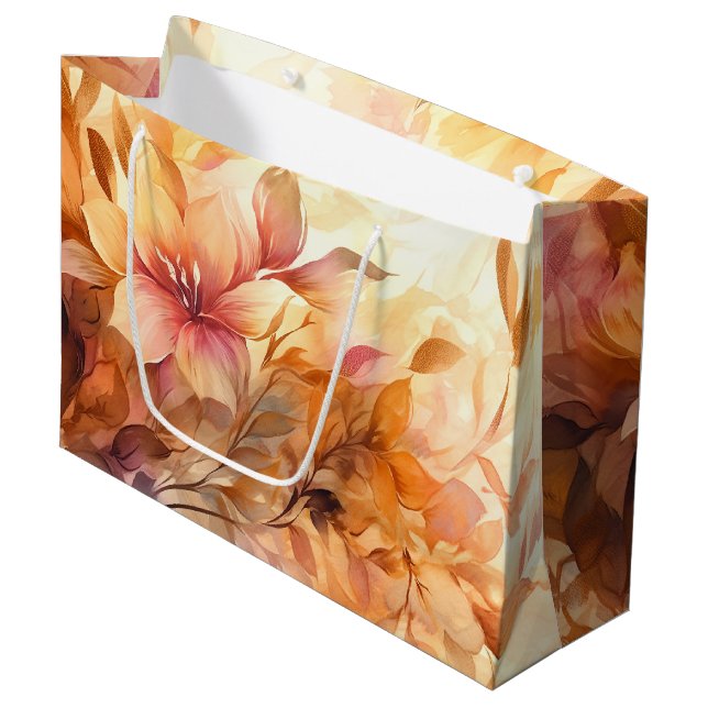 Grand Sac Cadeau Bouquet d'Automne (Devant Angle)