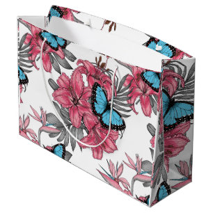 Grand Sac Cadeau Bouquet tropical