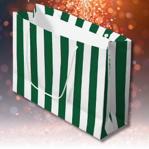 Grand Sac Cadeau Bouteille vintage classique Vert & Blancs