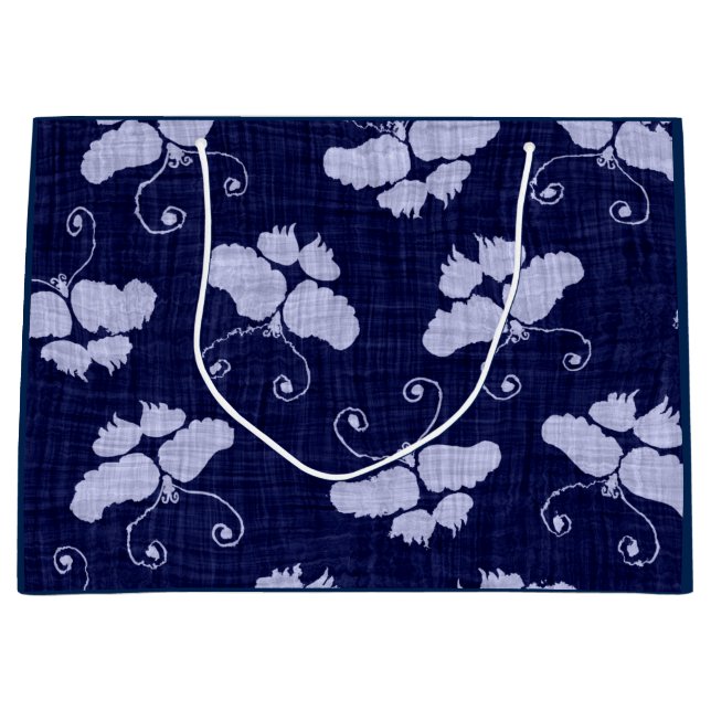 GRAND SAC CADEAU BOUTEILLES D'ONGLET CADEAU EN BLEU (Devant)