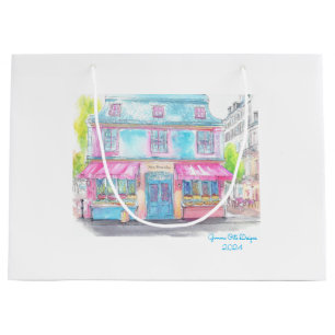 Grand Sac Cadeau Boutique de pâtisserie aquarelle