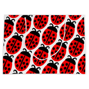 Grand Sac Cadeau Bouton rouge mignon