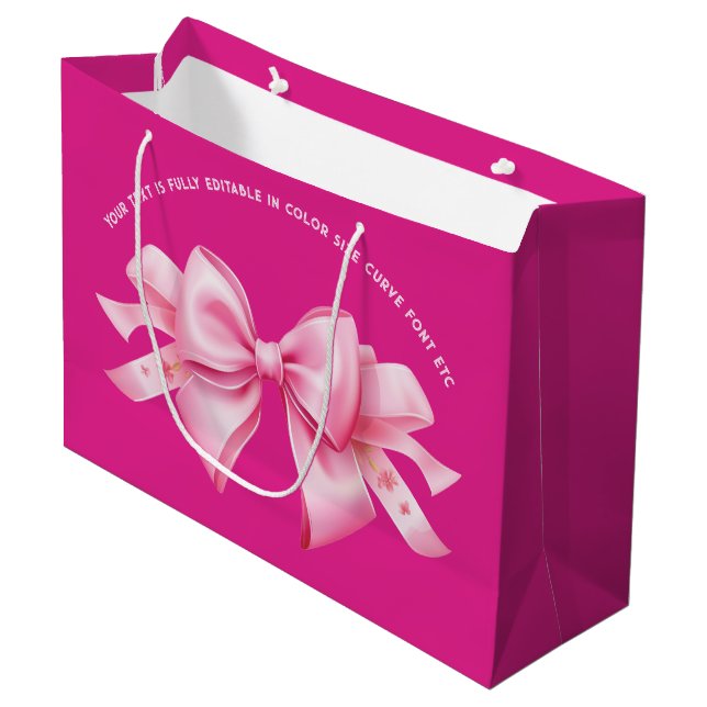 Grand Sac Cadeau Bow sur Barbiedoll tendance Hot rose (Devant Angle)