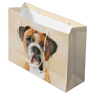 Grand Sac Cadeau Boxer Dog Peinture Non Décroché Art animal origina