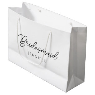 Grand Sac Cadeau Bridesmaid Calligraphy Script Nom du Modèle Meille