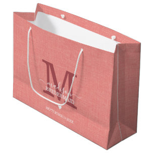 Grand Sac Cadeau Bridesmaid Mariage Monogramme moderne