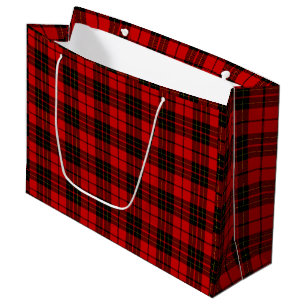 Grand Sac Cadeau Brodie tartan rouge noir plaid
