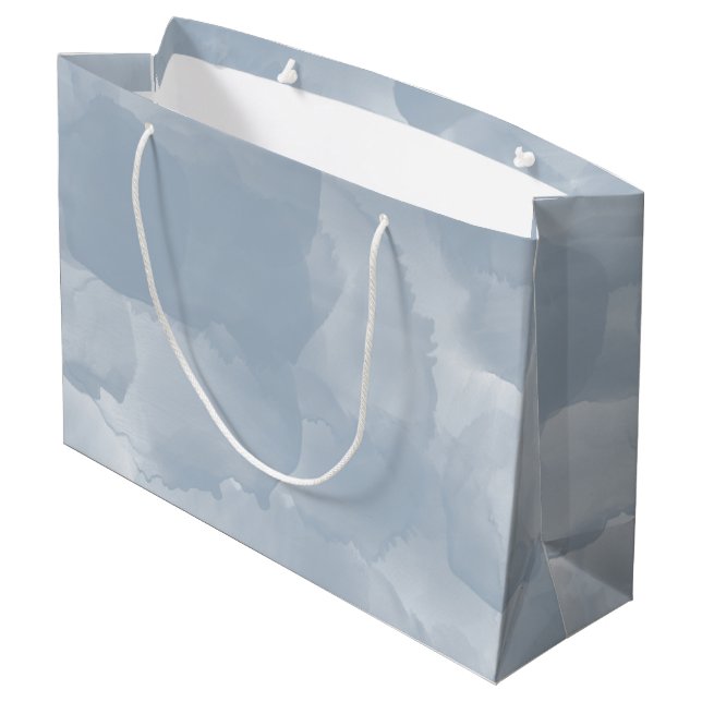 Grand Sac Cadeau Brosse moderne couleur bleu foncé (Dos Angle)