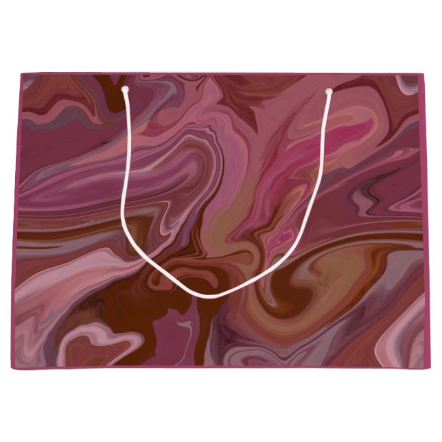 Grand Sac Cadeau Burgundy taupe Marble gift bag (Devant)