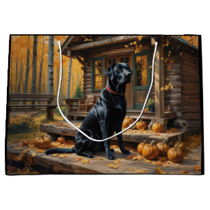 Grand Sac Cadeau Cabine du journal de l'extracteur Black Labrador A