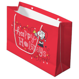 Grand Sac Cadeau cacahuètes   Snoopy & Woodstock Santa Claus