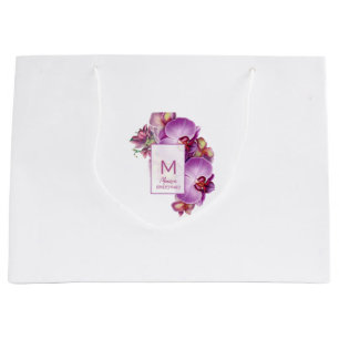 Grand Sac Cadeau Cadeau de Bridesmaid Orchidées florales