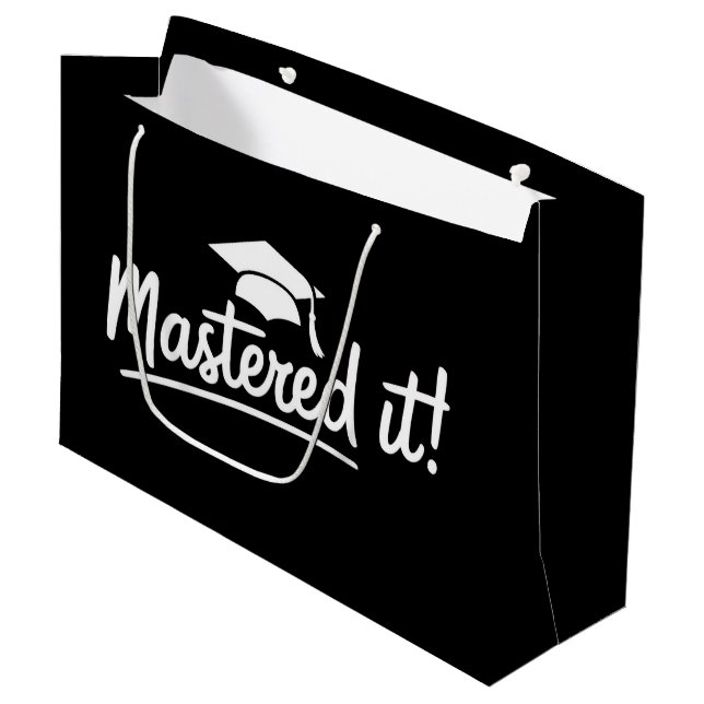 Grand Sac Cadeau Cadeau de fin d'études de master Maîtrisé  (Devant Angle)