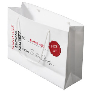 Grand Sac Cadeau Cadeau officiel du Père Noël présent du pôle Nord