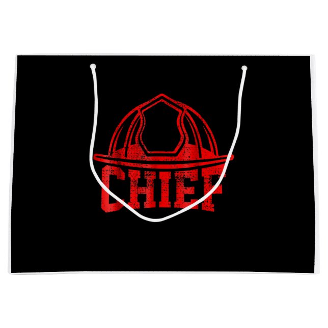 Grand Sac Cadeau Cadeau pompier | Cadeaux de pompier en chef (Devant)