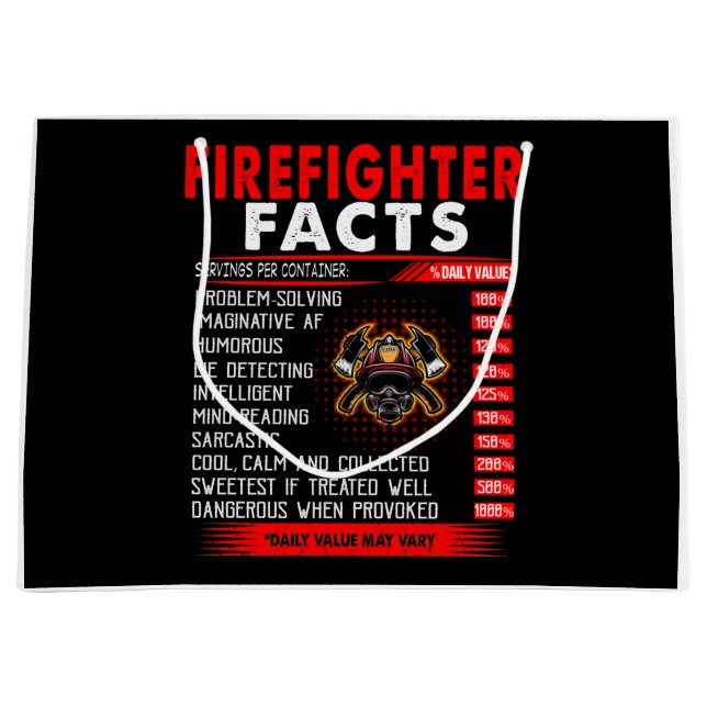 Grand Sac Cadeau Cadeau pompier | Infos sur les pompiers Cadeaux (Devant)