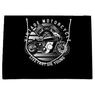 Grand Sac Cadeau Cadeau Vintage De Course En Moto Pour Vélo