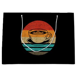 Grand Sac Cadeau Café Retro Style Vintage