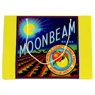 Grand Sac Cadeau Caisses de fruits des années 1940 étiquette Moonbe