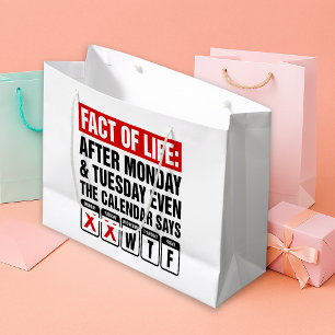 Grand Sac Cadeau Calendrier Fact of Life dit WTF Humour