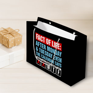 Grand Sac Cadeau Calendrier Fact of Life dit WTF Humour